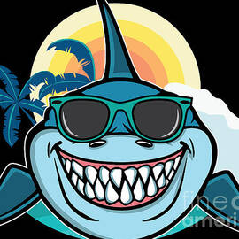 Beach Shark Summer Gift Idea by Haselshirt