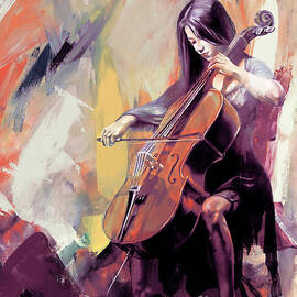 Beautiful lady playing violin 34rf by Gull G