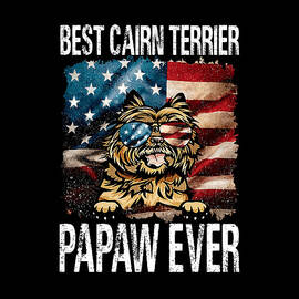 Best Cairn Terrier PAPAW Ever USA Flag