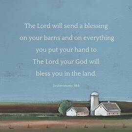 Bible Verse Farm Print by Toni Grote