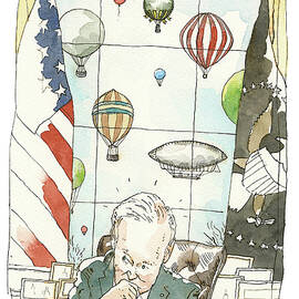 Biden Beset by Balloons  by Barry Blitt