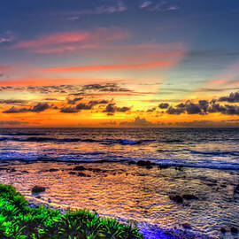 Big Island Hawaii Majestic Sunset 8 Panorama Seascape Art by Reid Callaway