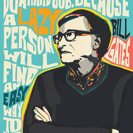 Bill Gates Pop Art Quote Portrait by BONB Creative