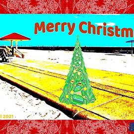Biloxi Beach - Merry Christmas by Marian Bell