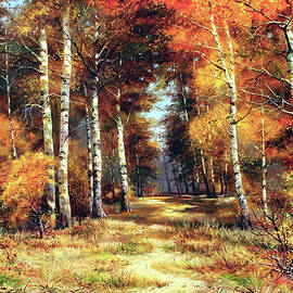Birch Grove in Autumn by Serhiy Kapran