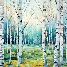 Birch Trees in Spring by Jutta Maria Pusl