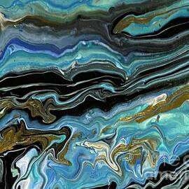 Black and Blue Marble by Rose Freeze