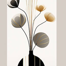 Black and Gold Boho Art by Lourry Legarde