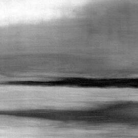 Black and White Abstract Seascape Painting by Bridie O'Brien