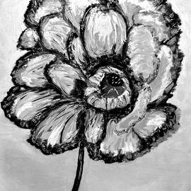 Black and White Painted Flower by Bridie O'Brien