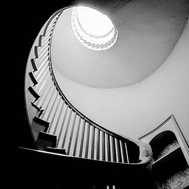 Black And White Spiral Staircase  by Paul Thompson