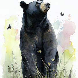 Black Bear and Monarch Butterfly by Laura's Creations