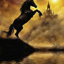 Black Horse Gothic Castle by Stephanie Laird