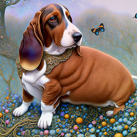 Blissful Basset Hound by Marilyn DeBlock