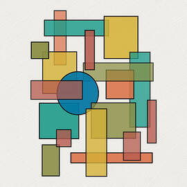 Mid Century Modern Blocks with Diagonal Background by DB Artist