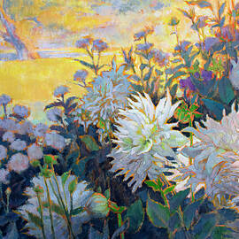 Blooming dahlias by Vera Bondare