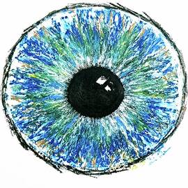 Blue and green iris eye  by Lucia Waterson