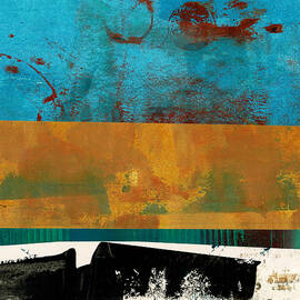 Blue and Yellow - December Collage Series #8 by Western Exposure