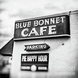 Blue Bonnet Cafe - square BW by Scott Pellegrin