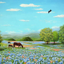 Blue Bonnet Fields in Texas No.2 by Jimmie Bartlett