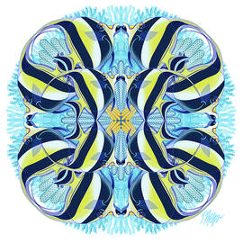 Blue Coral Moorish Idol Nature Mandala #2 by Tim Phelps