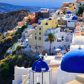 Blue Dome in Summer, Santorini - Greece by Thomas Ly