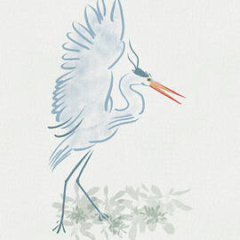 Blue Heron Minimal - Treetop Landing by Patti Deters