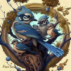 Blue Jay Family by Dave Lee