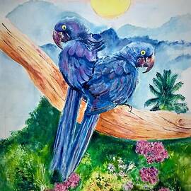 Blue Macaw by Khalid Saeed