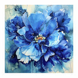 Blue Peony Collage by Tina LeCour