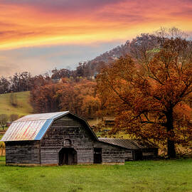 Blue Ridge Mountains Smokies Farm Barn by Debra and Dave Vanderlaan