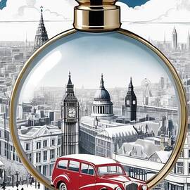 BLUE SCENE LONDON SKYLINE by TRACEY ANN TUOMEY