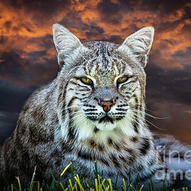 Bobcat Portrait 2 by Mitch Shindelbower