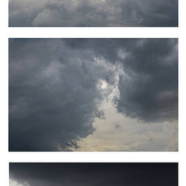 Bordered Clouds Triptych by Norma Brandsberg