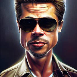 Brad  Pitt  Caricature  drawing  Portrait  Exaggerated  feature  de7e5bcc  cd2f  645537  9a72  64556 by Celestial Images