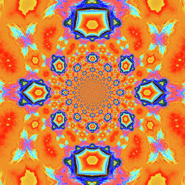 Bright Orange Mandala by John Enright