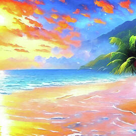 Brilliant Beach Sunset by Jill Nightingale