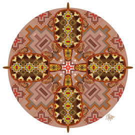 Brown Navajo Turtle Mandala by Tim Phelps