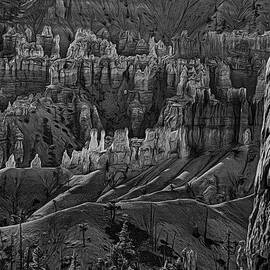 Bryce Canyon Topaz Creative Art Black White  by Chuck Kuhn