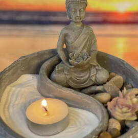 Buddha with fire and water by Nina Prommer