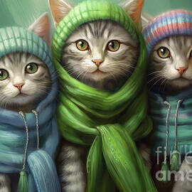 Bundled Up Kittens by Tina LeCour