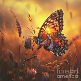 Butterfly at Sunset by Elisabeth Lucas