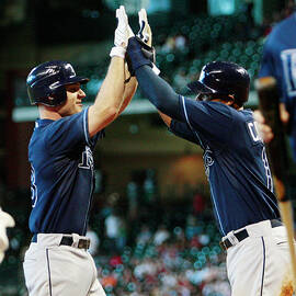 Carl Crawford and John Jaso by Bob Levey