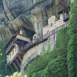 Cave Dwellings Found Along The Hike up to the Monasteries Meteora Greece by Wayne Moran