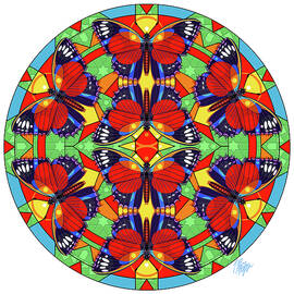 Cethosia Butterfly Mosaic Mandala