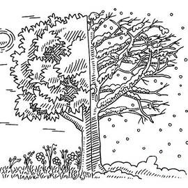 Winter holidays  doodle set pencil drawings Vector Image