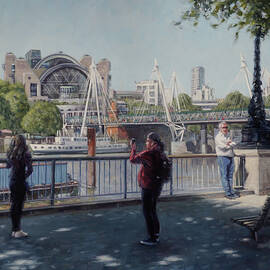 Charing Cross bridge over the Thames in London by Martin Davey