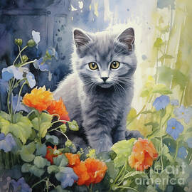 Chartreux Cat by Laura's Creations