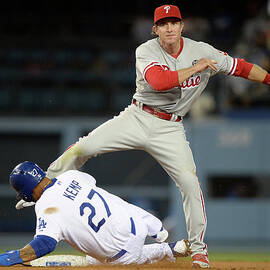 Jimmy Rollins and Chase Utley Poster by Hunter Martin - MLB Photo