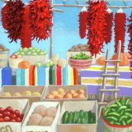 Chille Ristras, Roadside Fruit Stand by R J Ager